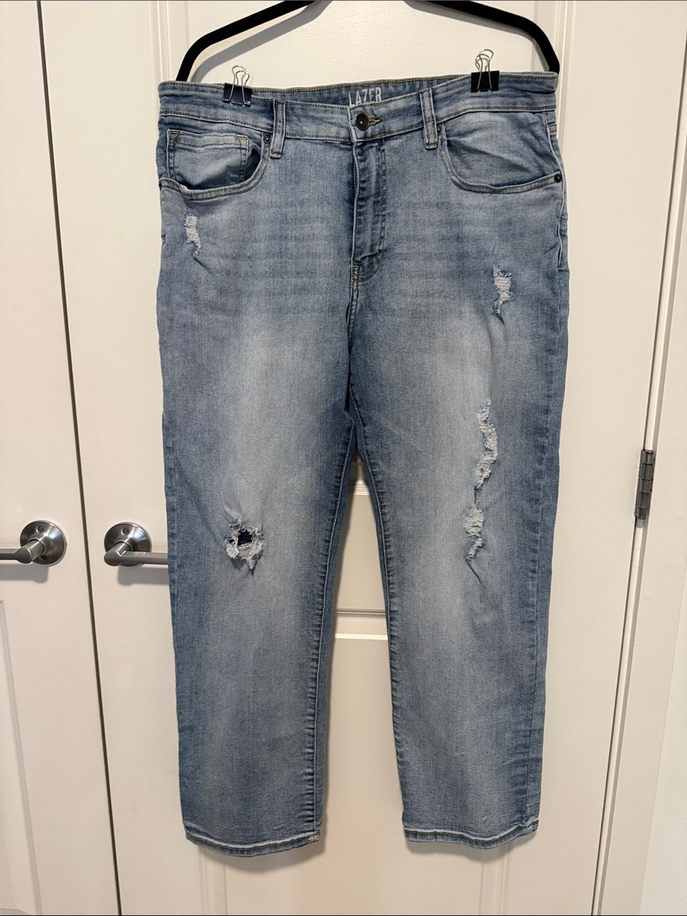 LAZR Light Blue Distressed Boyfriend Jeans